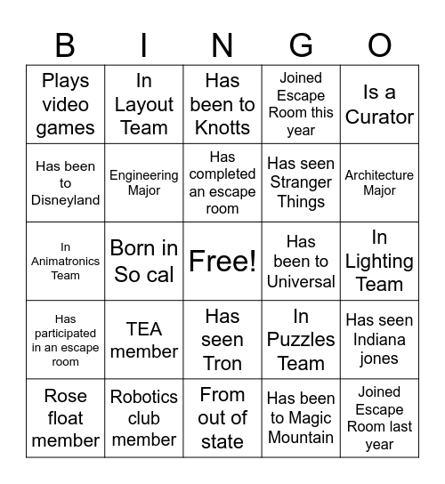 All Hands Meeting Bingo Card