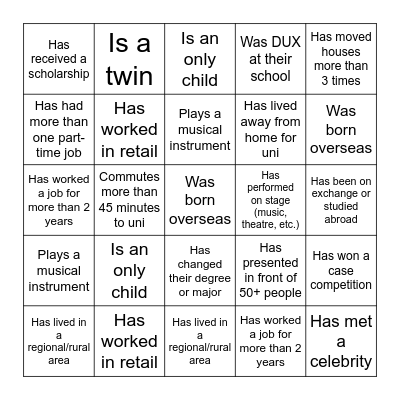 ESSA Induction Bingo Card