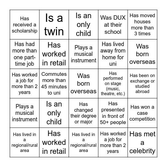ESSA Induction Bingo Card