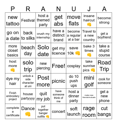 2026 Bingo Card