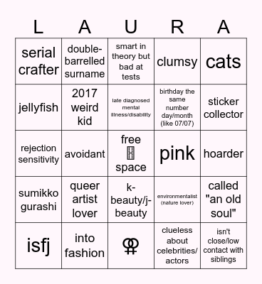 laura bingo Card
