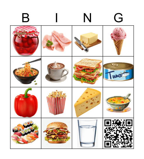 FOOD BINGO Card