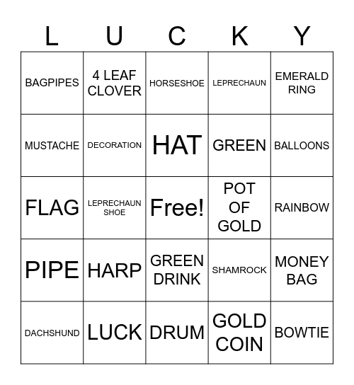 ST. PATRICK'S DAY Bingo Card