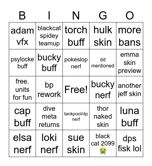rivals s7 bs Bingo Card