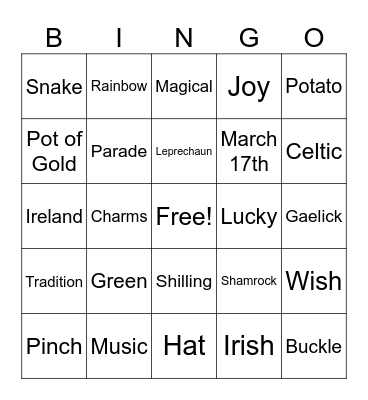 St.Patrick's Day! Bingo Card