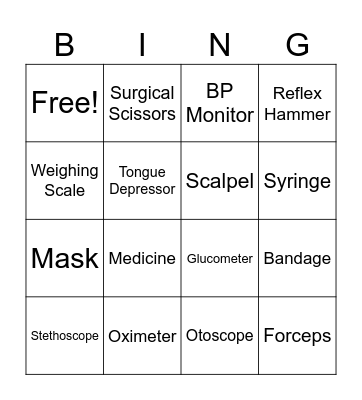 Dr. Tools Bingo Card