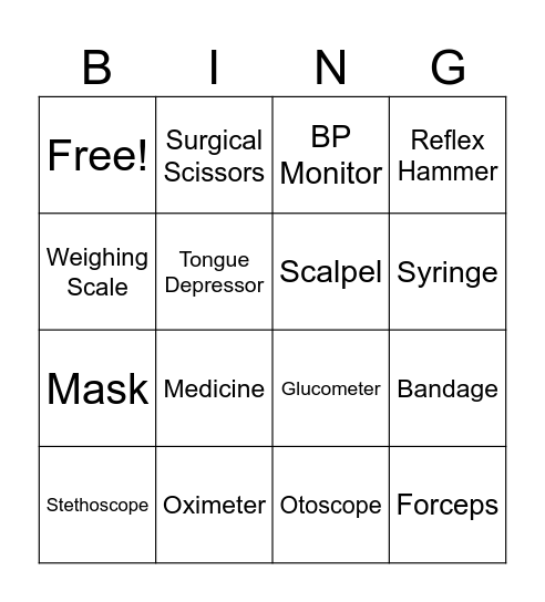 Dr. Tools Bingo Card