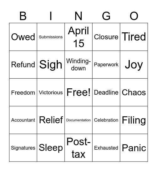 Rehmann - End of Tax 2025 Season Bingo Card