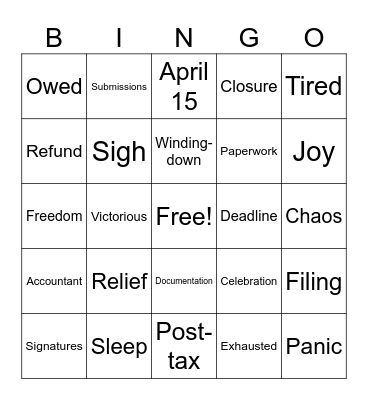 Rehmann - End of 2025 Tax Season Bingo Card