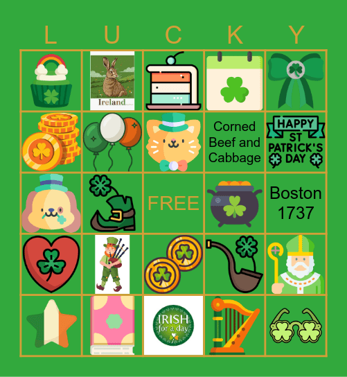 Lucky Duck Bingo Card