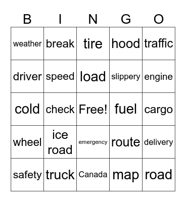 ICE ROADS BINGO Card