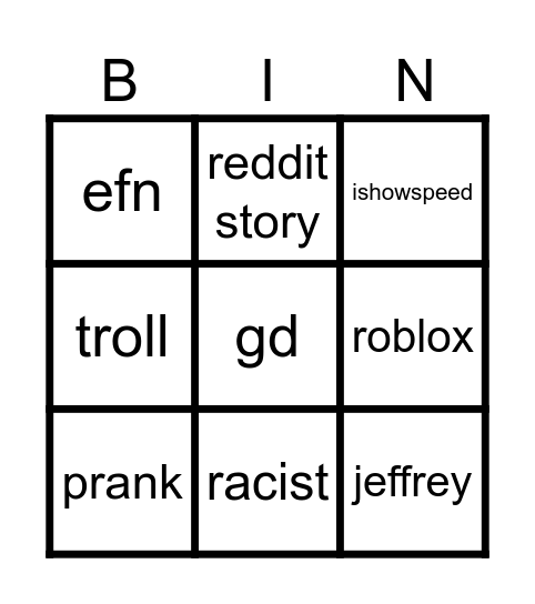 sybau Bingo Card