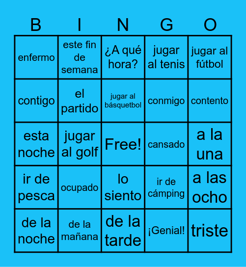 4A VOCAB Bingo Card