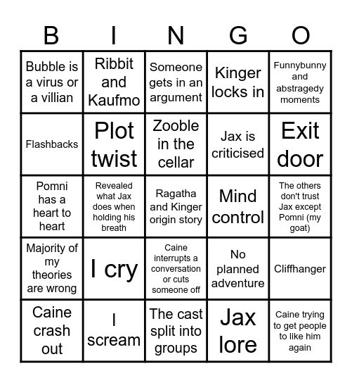TADC EP8!! Bingo Card