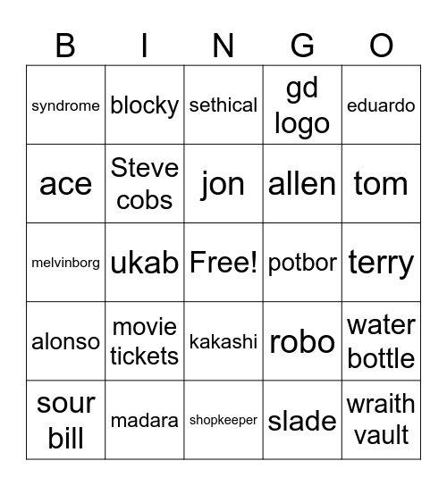 hear me outs (Isabella version) Bingo Card