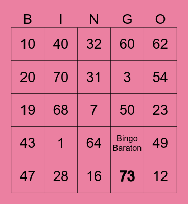 BINGO BARATON Bingo Card