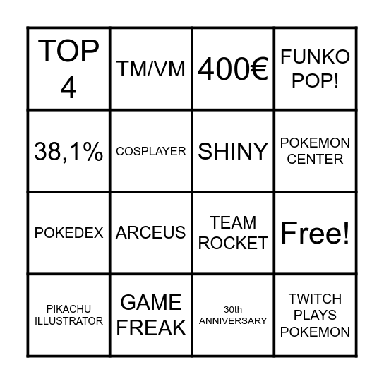 SCHNAPP SIE DIR ALLE! BINGO Card