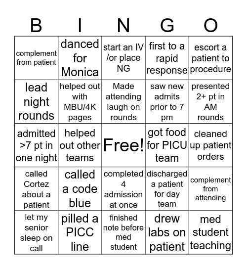 Niko's Night Float Bingo! Bingo Card