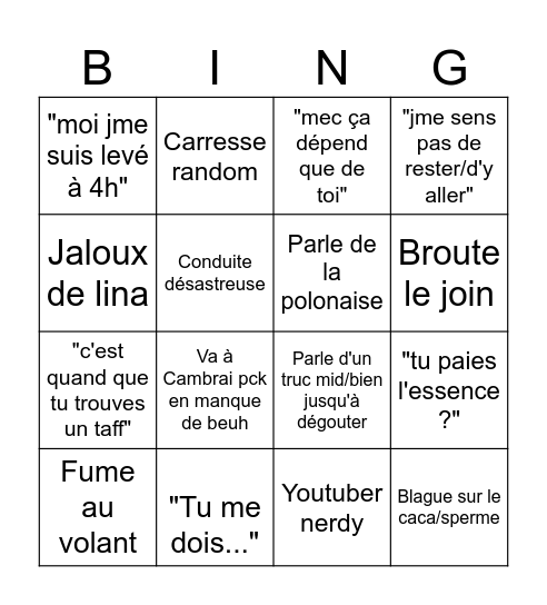 PROTOTYPE M Bingo Card