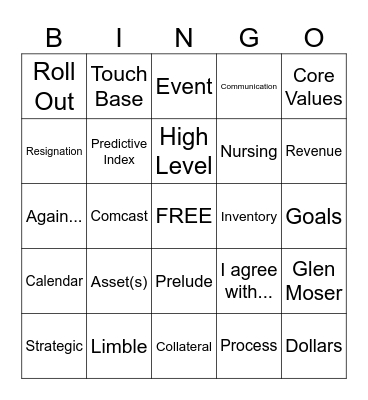 StoneRidge Buzzword Bingo Card