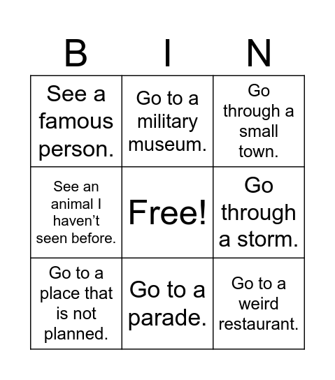 SPRING BREAK CHEEVOS Bingo Card