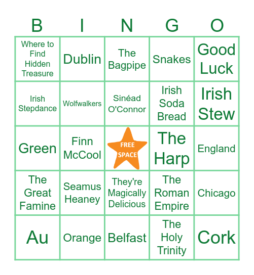 Jam Filled St. Patrick's Day Trivia Bingo!! Bingo Card