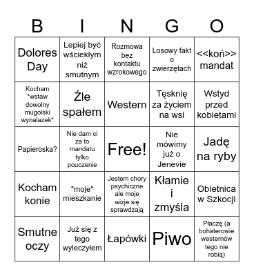 Titus Bingo Card