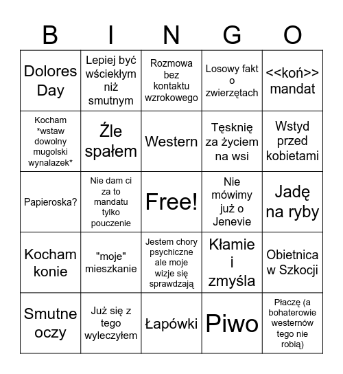 Titus Bingo Card