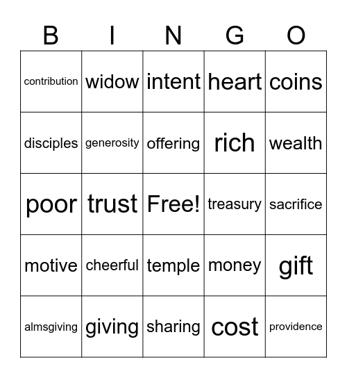 Jesus Taught About Giving Bingo Card