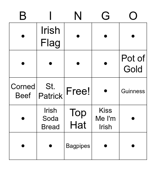 St. Patrick bingo Card