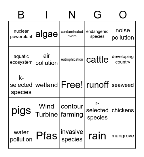 Liv and Gabi Bingo Card