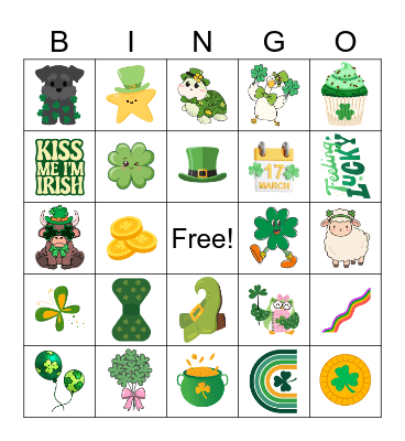 St. Patrick's Day Bingo Card
