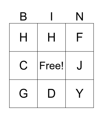 Science Bingo Card