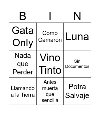 BINGO MUSICAL Bingo Card