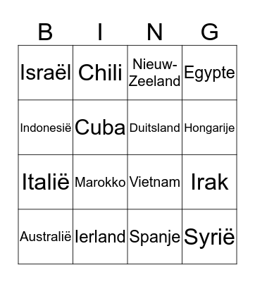 Aardrijkskunde en Geschiedenis Bingo Card