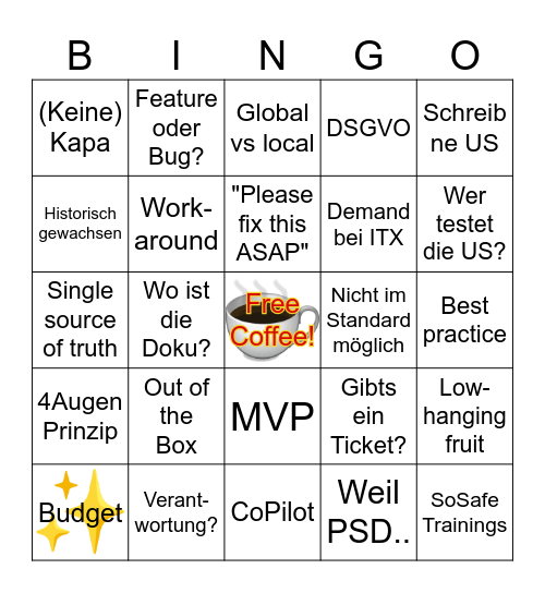 PERI Bingo Card