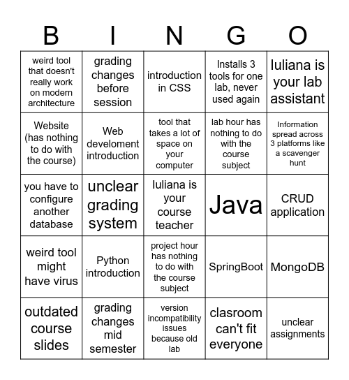 FILS Bingo Card