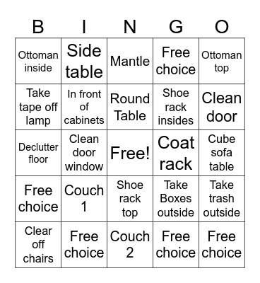 Family Room Bingo Card
