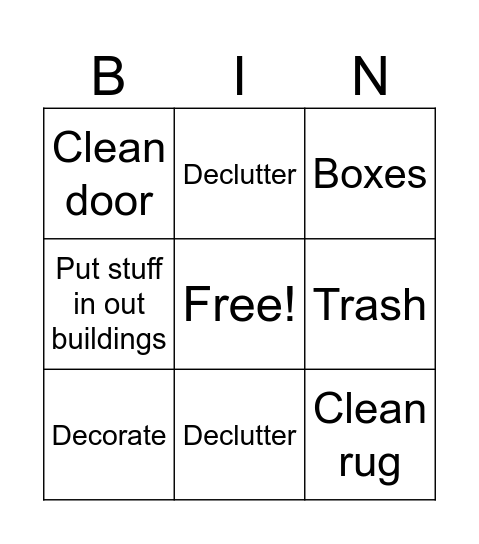 Back Porch Bingo Card