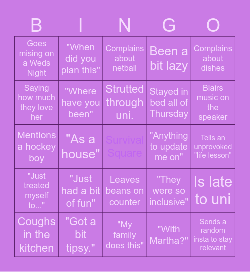 L Dog Bingo Card