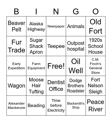 Museum Bingo Hunt Bingo Card