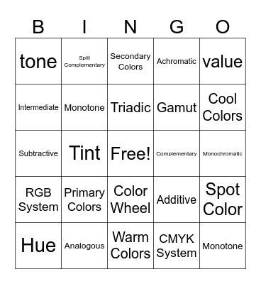 Color Theory BINGO! Bingo Card