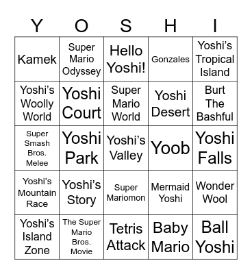 Blue Round 2 (Yoshi Bingo) Bingo Card