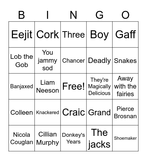 St Pattys Day Bingo Card
