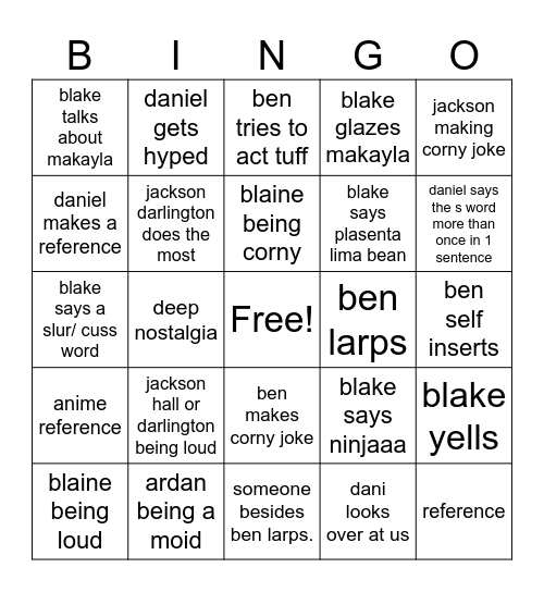 6th period board Bingo Card