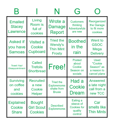 2026 Cookie SU Appreciation! Bingo Card