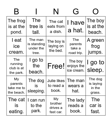 ELPAC Practice Bingo Card