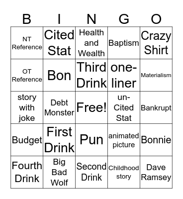 NDNS Bingo Card