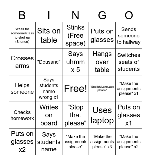 Umbach Bingo Card