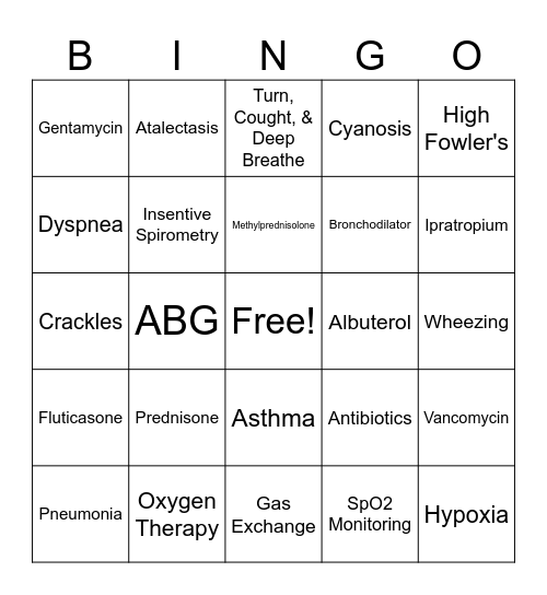 Pulmonary! Bingo Card